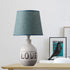 Modern Minimalist Round Ceramic Base Fabric 1-Light Table Lamp For Bedroom