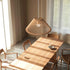 Traditional Japanese Round Trapezoidal Wood 1/2 Light Island Light Chandelier For Dining Room