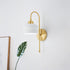 Contemporary Luxury Antique Brass Cylinder Ribbed Ceramic 1-Light Wall Sconce Lamp For Living Room