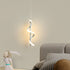 Modern Minimalist Aluminum Spiral Strip Silicone LED Pendant Light For Living Room