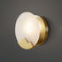 Modern Luxury Round Full Copper Marble 1-Light Wall Sconce Lamp For Living Room