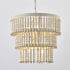 Modern Transitional Round Wood Bead Hardware 6-Light Chandelier For Living Room