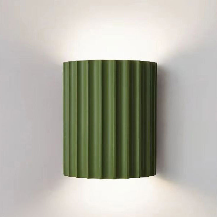 Contemporary Scandinavian Resin Half Column 2-Light Wall Sconce Lamp For Hallway