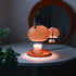 Modern Minimalist Oval Solid Wood Iron Glass 1-Light Aroma Melt Wax Table Lamp For Bedroom