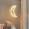 Contemporary Creative Moon Carving Resin LED Wall Sconce Lamp For Living Room