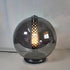 Modern Minimalist Geometric Smokey Gray Glass Hardware LED Table Lamp For Home Office