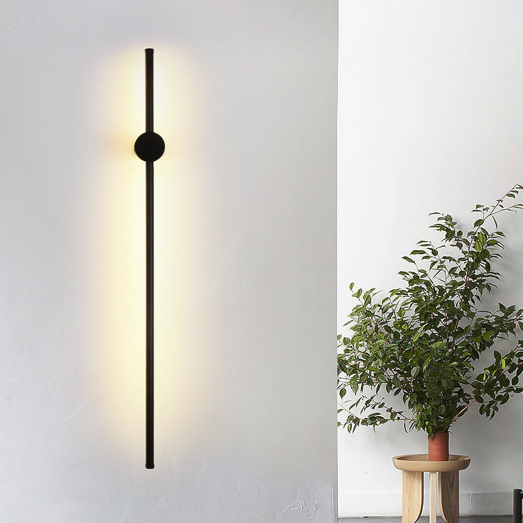 Modern Minimalist Long Aluminum Iron Silicone LED Wall Sconce Lamp For Bedroom