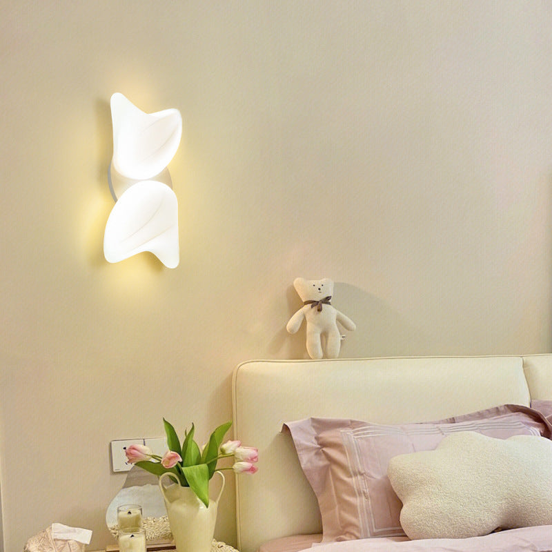 Contemporary Creative PE Geometric Shade Hardware LED Wall Sconce Lamp For Bedroom