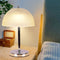 Contemporary Nordic Petal Dome Frosted Glass 1-Light Table Lamp For Bedroom