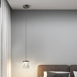 Modern Minimalist Trapezoidal Copper Acrylic LED Pendant Light For Bedroom