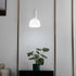 Modern Minimalist Cream Half Circle Cylinder Iron Glass 1-Light Pendant Light For Bedroom