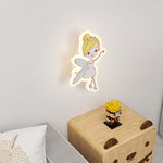 Contemporary Creative Acrylic Cartoon Fairy Astronaut Iron LED Kids Wall Sconce Lamp For Bedroom