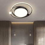 Contemporary Simplicity Acrylic Dual Circle Ring Hardware LED Flush Mount Ceiling Light For Bedroom