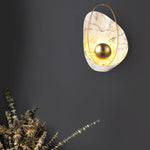 Contemporary Scandinavian Shell Resin Metal LED Wall Sconce Lamp For Living Room