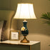 Traditional Chinese Pleated Fabric Shade Ceramic Vase Base 1-Light Table Lamp For Study