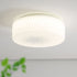 Contemporary Simplicity Cylindrical Engraved Glass LED Flush Mount Ceiling Light For Living Room