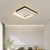 Modern Minimalist Acrylic Geometric Square Frame Iron LED Flush Mount Ceiling Light For Living Room