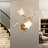 Modern Art Deco Flower Hardware Glass Crystal 2-Light Wall Sconce Lamp For Living Room