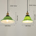 Contemporary Retro Emerald Green Flared Glass Shade 1-Light Pendant Light For Dining Room