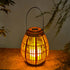 Modern Art Deco Solar Round Lantern Rattan LED Outdoor Landscape Light For Garden