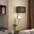 Modern Minimalist Fabric Square Spotlight 2-Light Wall Sconce Lamp For Bedroom