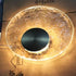 Contemporary Luxury Brass Water-ripple Round Crystal LED Wall Sconce Lamp For Living Room