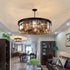 Contemporary Luxury Iron Finish Frame Round Tiered Crystal Shade 8-Light Chandelier For Living Room