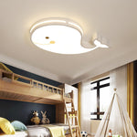 Contemporary Creative Cartoon Whale Acrylic LED Kids Flush Mount Ceiling Light For Bedroom