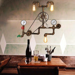 Contemporary Industrial Iron Plumbing Gear 3-Light Wall Sconce Lamp For Living Room