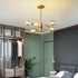 Modern Mid-century Brass Frame Molecular Glass Ball Shade 6/9/12/15-Light Chandelier For Living Room