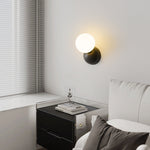 Modern Minimalist Orb All Copper Glass 1-Light Wall Sconce Lamp For Bedroom