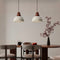 Contemporary Vintage Dome Brass Wood Ceramic 1-Light Pendant Light For Living Room