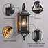 Contemporary Industrial Copper Glass Lantern 1-Light Waterproof Wall Sconce Lamp For Outdoor Patio