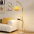 Traditional Vintage Moonlight Glass Ball Shade Marble Base 1-Light Standing Floor Lamp For Study