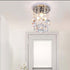 Contemporary Luxury Hardware Dazzling Crystal Strings 1-Light Flush Mount Ceiling Light For Hallway