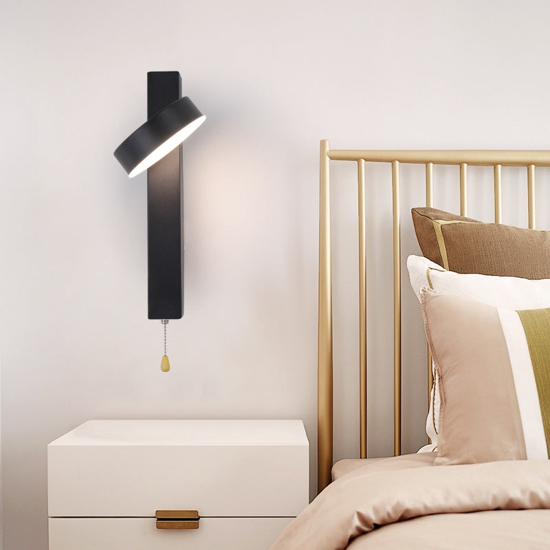 Contemporary Simplicity Geometric Aluminum Rectangle Rotatable LED Wall Sconce Lamp For Bedroom