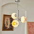 Contemporary Vintage Bud Metal Glass 3/4 Light Chandelier For Living Room