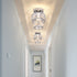Contemporary Luxury Stainless Steel Frame Double Crystal Rings 1-Light Semi-Flush Mount Ceiling Light For Living Room