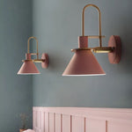 Contemporary Scandinavian Macaron Horn Iron 1-Light Wall Sconce Lamp For Hallway