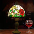 Traditional Tiffany Stained Glass Rose Flower Cone Dome 1-Light Table Lamp For Bedroom