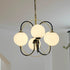 Traditional Vintage Irregular Twisted Orb Iron Glass 6-Light Chandelier For Living Room