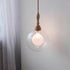 Traditional Japanese Orb Wood Glass 1-Light Pendant Light For Living Room