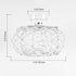 Contemporary Coastal Oval Iron Paper Rope 1-Light Semi-Flush Mount Ceiling Light For Living Room