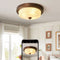 Contemporary Simplicity Frosted Glass Round 3-Light Flush Mount Ceiling Light For Bedroom