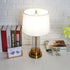 Modern Minimalist Round Cylinder Metal Crystal Fabric 1-Light Table Lamp For Bedroom