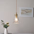 Traditional Vintage Brass Trumpet Glass Shade 1-Light Pendant Light For Bedroom