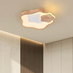 Contemporary Scandinavian Log Ring Acrylic LED Flush Mount Ceiling Light For Bedroom