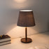 Traditional Vintage Pleated Fabric Shade Wooden Base 1-Light Table Lamp For Bedroom