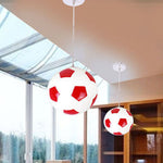 Contemporary Creative Iron Glass Basketball Shade 1-Light Pendant Light For Bedroom