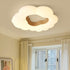 Modern Minimalist Cream Clouds Ash Wood Chip Plastics LED Flush Mount Ceiling Light For Bedroom